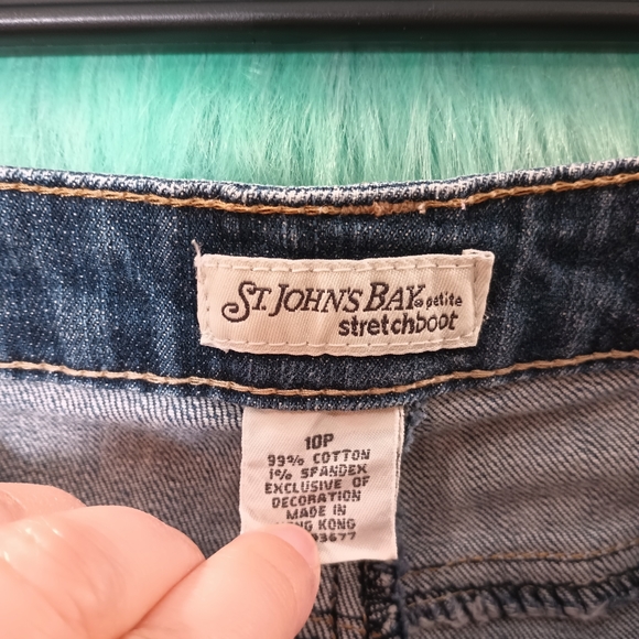 St John's Bay Petite Stretchboot Boot Cut Jeans Size 10p - Picture 8 of 8